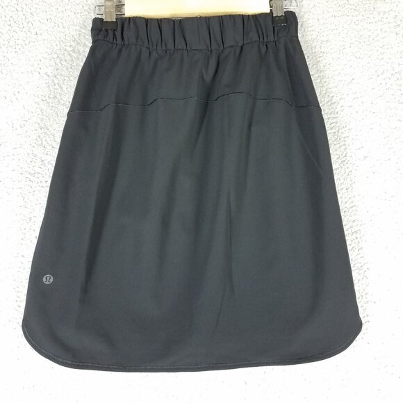 Lululemon On The Fly Skirt Women's 4 Black Active Performance Elastic Waist - Picture 2 of 10